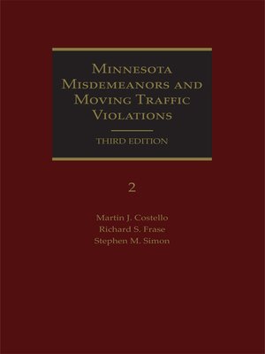 cover image of Minnesota Misdemeanors and Moving Traffic Violations